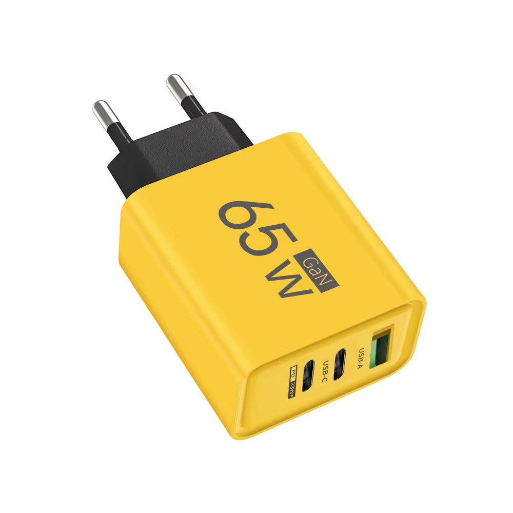 Gan 65W USB Type C PD Fast Charging Wall Charger Adapter for Iphone 15 14 Pro Max Xiaomi Samsung Oneplus POCO Quick Charger 3.0