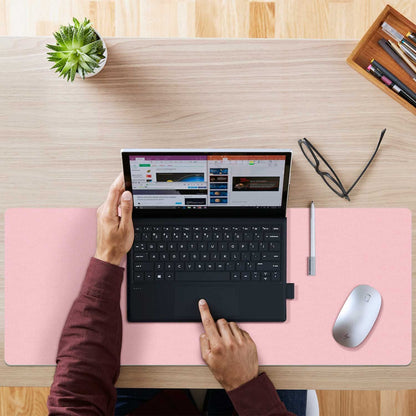 Double-Sided PU Leather Desk Pad - Non-Slip Large Mouse Pad & Desk Mat for Office, Home - Waterproof, Easy to Clean, Durable Dual-Sided Surface (23.6"X13.7", Pink)